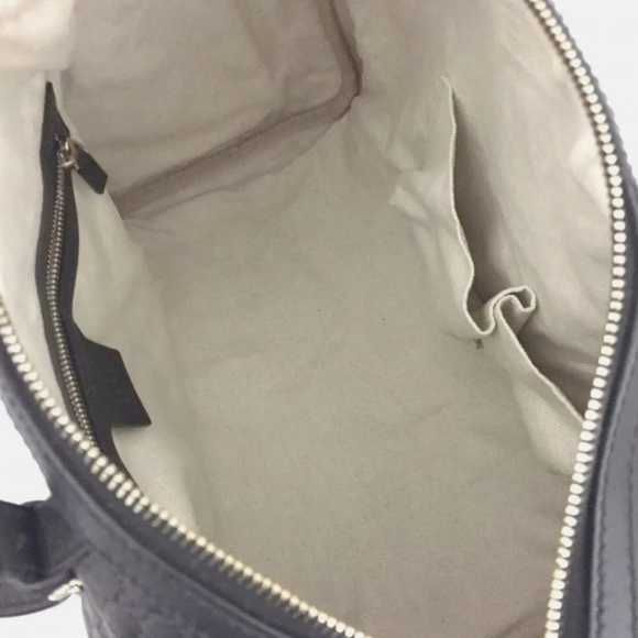 GUCCI MICRO SHIMA GG BLACK LEATHER BOSTON TRAVEL HAND BAG/Q4606 - Picture 8 of 12